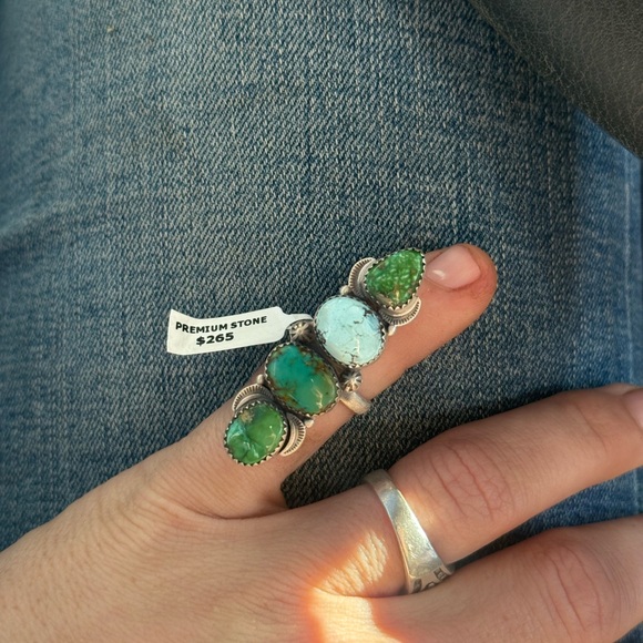 Jewelry - Multi Stone Turquoise & Sterling Silver Adjustable Ring